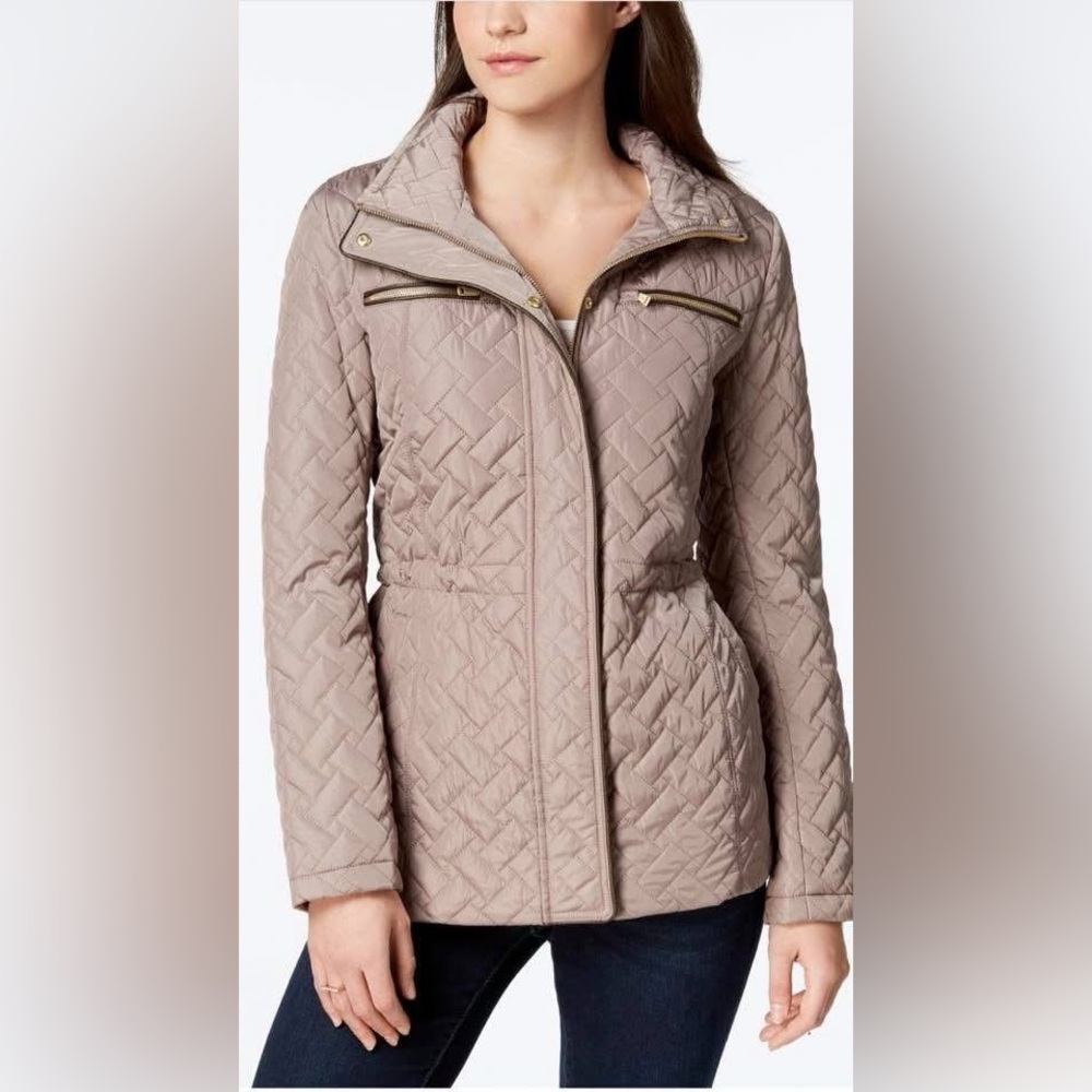 Cole Haan Tan/Neutral Quilted Jacket - Medium